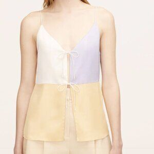 Rebecca Taylor Color-Blocked Twill Camisole | Colorblock Sorbet Combo